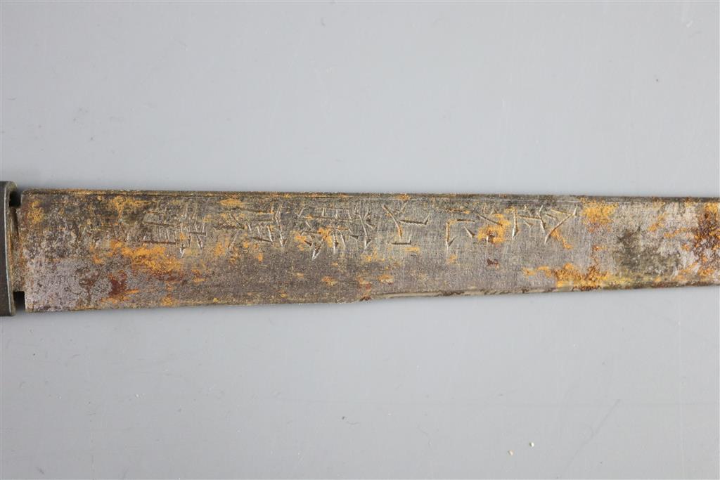 A fine Japanese sea creatures tanto, Meiji period, total length 45.5cm